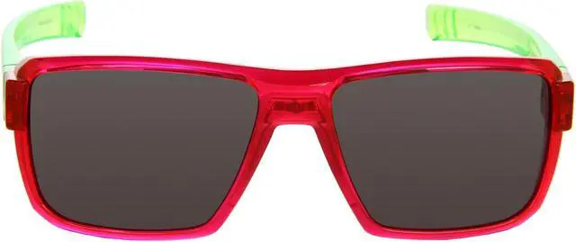 Alt view image 2 of 6 - Under Armour UA Recon Rectangle Sunglasses Crystal Magenta / Neon Lime Green Frame / Gray Multiflection Mirror Lens