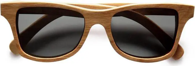 Alt view image 2 of 3 - Shwood Canby Polarized Wood Wayfarer Sunglasses Houndstooth Frame Grey Lens USA