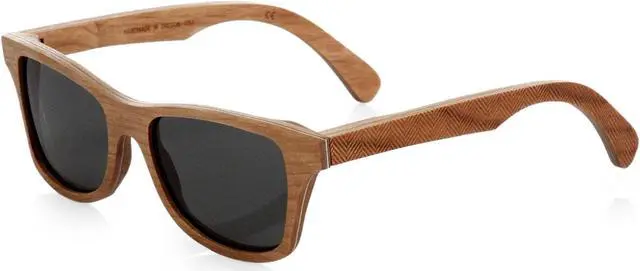 Main image of Shwood Canby Polarized Wood Wayfarer Sunglasses Herringbone Frame Grey Lens USA