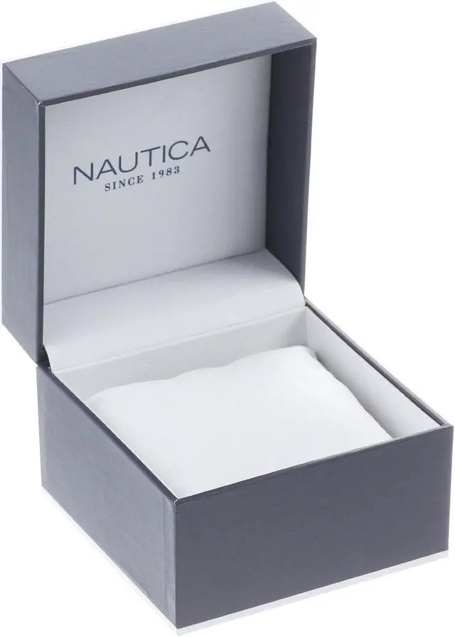 Alt view image 4 of 5 - Nautica Men's N13604G Black Crocodile Leather Quartz Watch with Black Dial