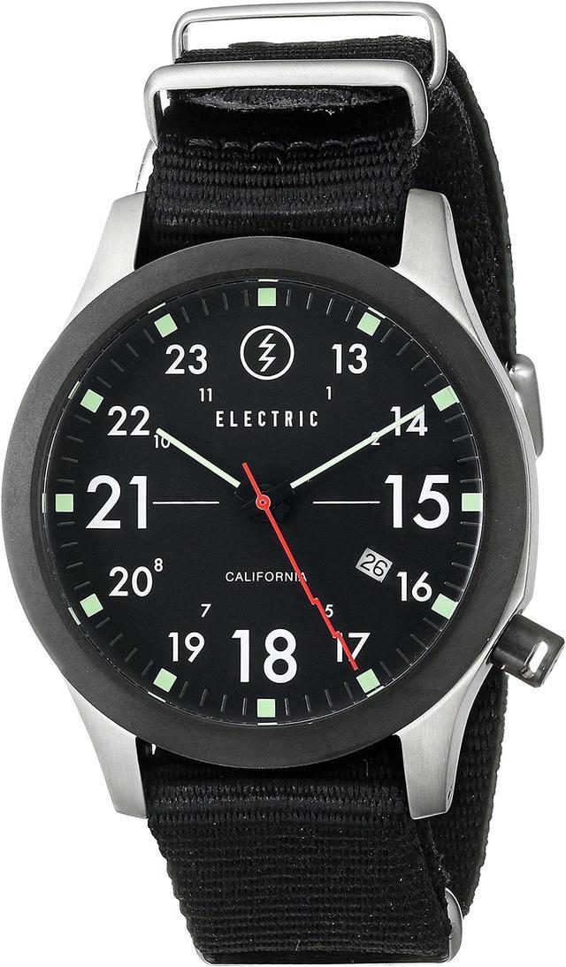 Alt view image 5 of 6 - Electric FW01 Men's Black Japanese Quartz Round Watch Nylon Strap EW001002-0001