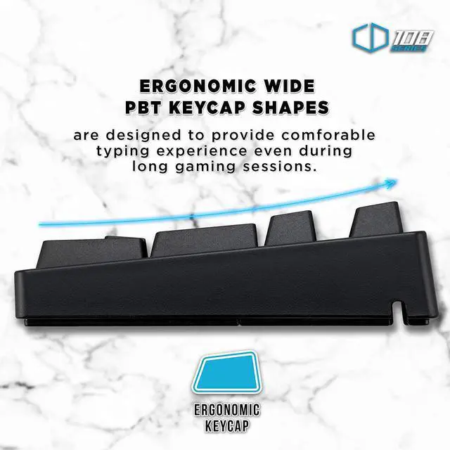 Alt view image 4 of 7 - iKBC CD108 v2 Mechanical Keyboard with Cherry MX Silent Red Switch for Windows and Mac, Full Size Ergonomic Keyboard with PBT Double Shot Keycaps for Desktop and Laptop, 108-Key, Black, ANSI/US