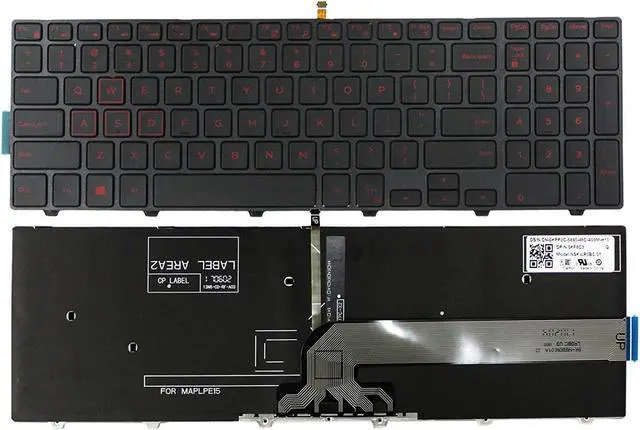 Alt view image 2 of 5 - AUTENS Replacement Keyboard for Dell Inspiron 15 5000 5542 5543 5545 5547 5548 5551 5552 5555 5557 5558 5559 5566 5576 5577 Laptop (Red Backlight)