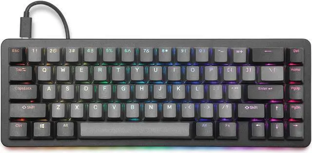 Alt view image 2 of 7 - Drop ALT Mechanical Keyboard  65% (67 Key) Gaming Keyboard, Hot-Swap Switches, Programmable Macros, Backlit RGB LED, USB-C, Doubleshot PBT, Aluminum Frame (Kaihua Box White, Black)