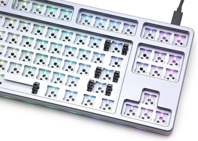 Alt view image 2 of 4 - Drop CTRL High-Profile Mechanical Keyboard  Tenkeyless TKL (87 Key) Gaming Keyboard, Hot-Swap Switches, Programmable, Backlit RGB LED, USB-C, Doubleshot PBT, Aluminum (Gray, Barebones)