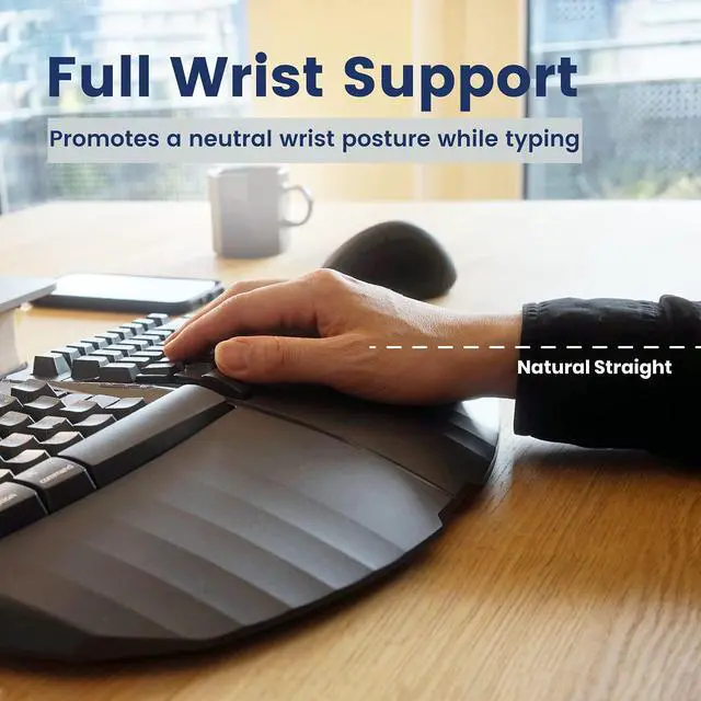 Alt view image 4 of 7 - Perixx PERIBOARD-413B US, Wired USB Ergonomic Compact Split Keyboard - 15.75x10.83x2.17 inches TKL Design - Black - US English