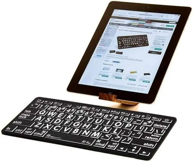 Alt view image 2 of 5 - Logickeyboard BT Wireless with Large Print  for Windows PC  White Letters on Black Keys  p/n LKB-LPWB-BTPC-US