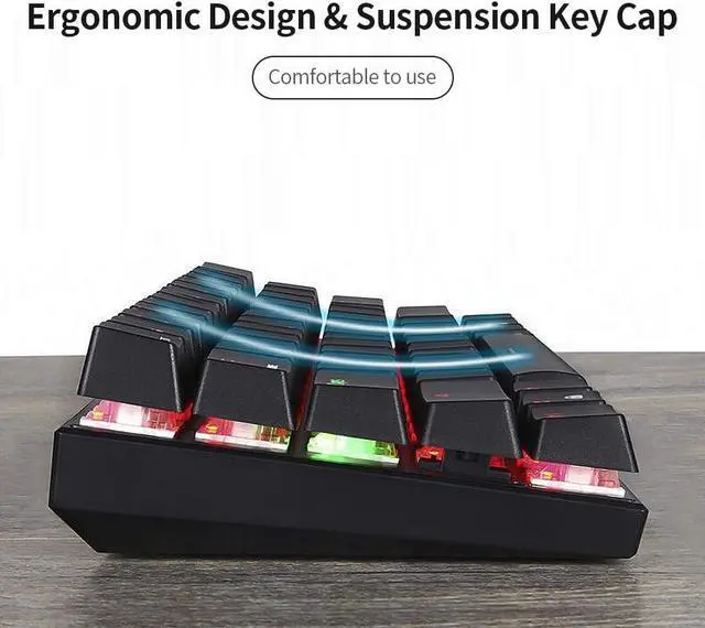 Alt view image 4 of 7 - Motospeed CK62 61 Keys RGB Mechanical Keyboard USB Wired BT Dual Mode Gaming Keyboard Pink with OUTEMU Red Switches