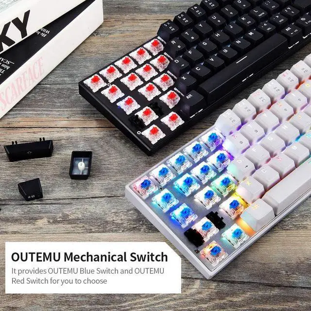 Alt view image 5 of 7 - Motospeed CK62 61 Keys RGB Mechanical Keyboard USB Wired BT Dual Mode Gaming Keyboard Pink with OUTEMU Red Switches