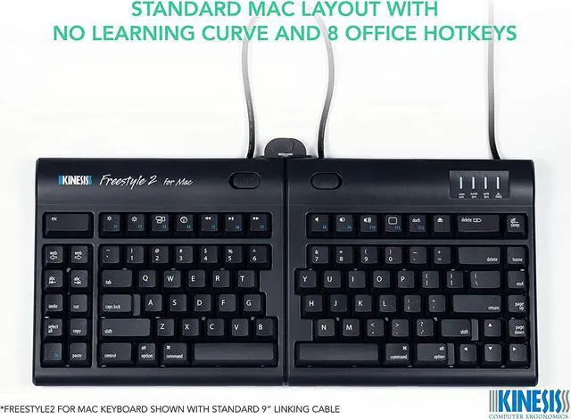 Alt view image 2 of 7 - Kinesis USB Freestyle2 Keyboard for Mac (20" Extended Separation)