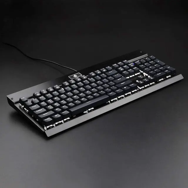 Alt view image 6 of 14 - Eagletec KG010 Mechanical Keyboard Wired Ergonomic Brown Switches Equivalent for Office PC Home or Business (Black Keyboard White Backlit)