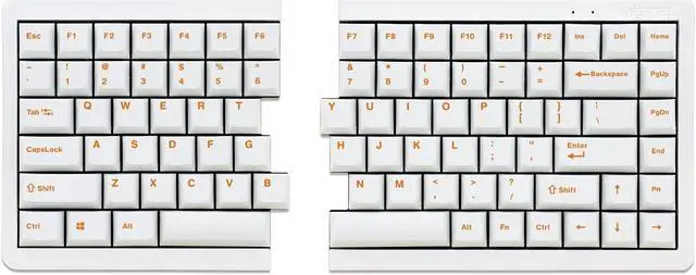 Alt view image 5 of 7 - Mistel Doubleshot PBT Keycaps for Mechanical Keyboard with Cherry MX Switches and Clones, 108 Keys Plus Extra 11 Keys Set, Orange Letter Keycaps with 6.25U Space Bar, White Color