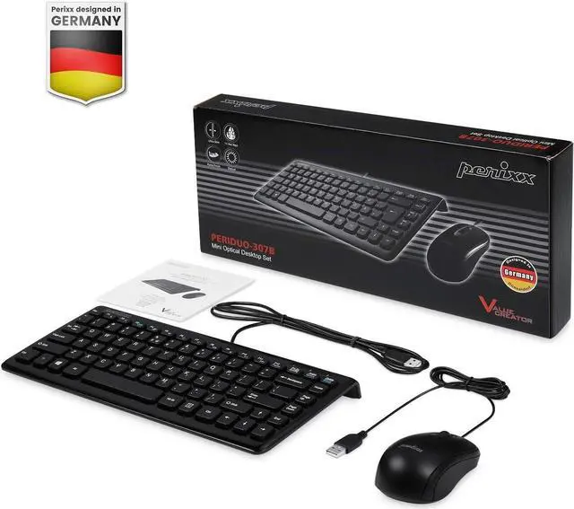 Alt view image 13 of 14 - Perixx PERIBOARD-407B US, Wired USB Mini Keyboard with 11 Hot Keys - Glossy Black - US English Layout