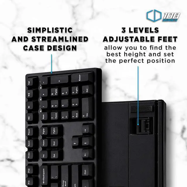 Alt view image 2 of 7 - iKBC CD108 v2 Mechanical Keyboard with Cherry MX Silent Red Switch for Windows and Mac, Full Size Ergonomic Keyboard with PBT Double Shot Keycaps for Desktop and Laptop, 108-Key, Black, ANSI/US