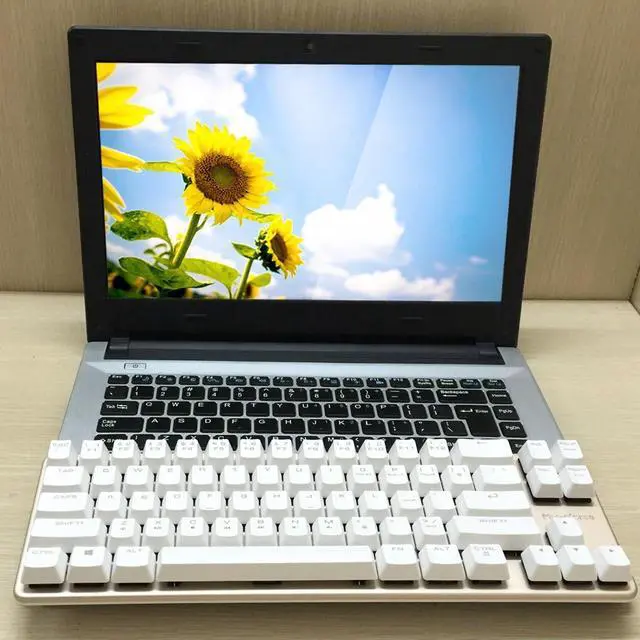 Alt view image 6 of 6 - Qisan Happy Deals 10% Discount off Mechanical Keyboard Gaming Keyboard Blue Switch 68-Keys Mini Design (60%) Gaming Wired Keyboard White Silver Magicforce