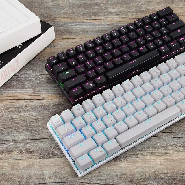 Alt view image 7 of 7 - Motospeed CK62 61 Keys RGB Mechanical Keyboard USB Wired BT Dual Mode Gaming Keyboard Pink with OUTEMU Red Switches