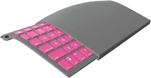 Alt view image 2 of 2 - ZAGGkeys Case with Universal Wireless Keyboard for All Bluetooth Smartphones and Tablets - Charcoal/Hot Pink