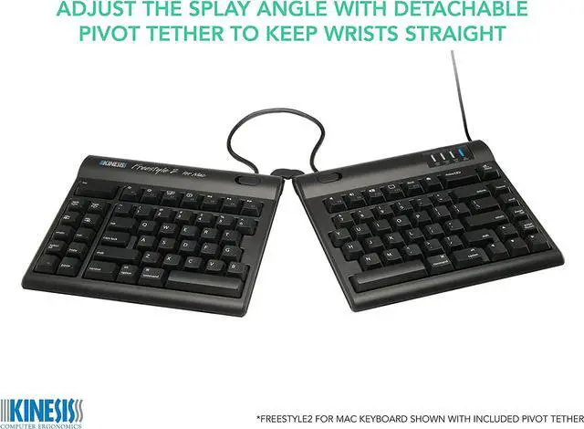 Alt view image 5 of 7 - Kinesis USB Freestyle2 Keyboard for Mac (20" Extended Separation)