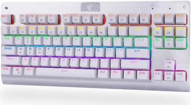 Alt view image 2 of 6 - Granvela MechanicalEagle Z-77 75% Mechanical Keyboard | Aluminium Panel | Clicky Blue Switches | Rainbow LED Backlit | N-Key Rollover | 87-Key Tenkeyless | Hot Swappable |Spare Switches Included