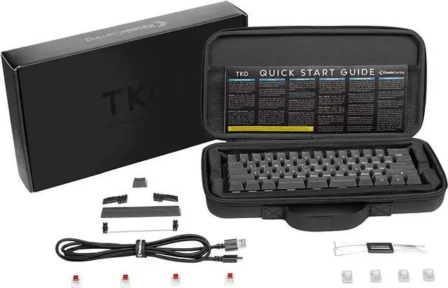 Alt view image 7 of 7 - KINESIS Gaming TKO Mechanical Keyboard | Clicky White Switches | 60% Layout | Split Spacebar | Hotswap | PBT Keycaps | Aluminum Body | SF Shock Limited Edition Travel Case