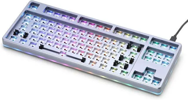 Alt view image 3 of 4 - Drop CTRL High-Profile Mechanical Keyboard  Tenkeyless TKL (87 Key) Gaming Keyboard, Hot-Swap Switches, Programmable, Backlit RGB LED, USB-C, Doubleshot PBT, Aluminum (Gray, Barebones)