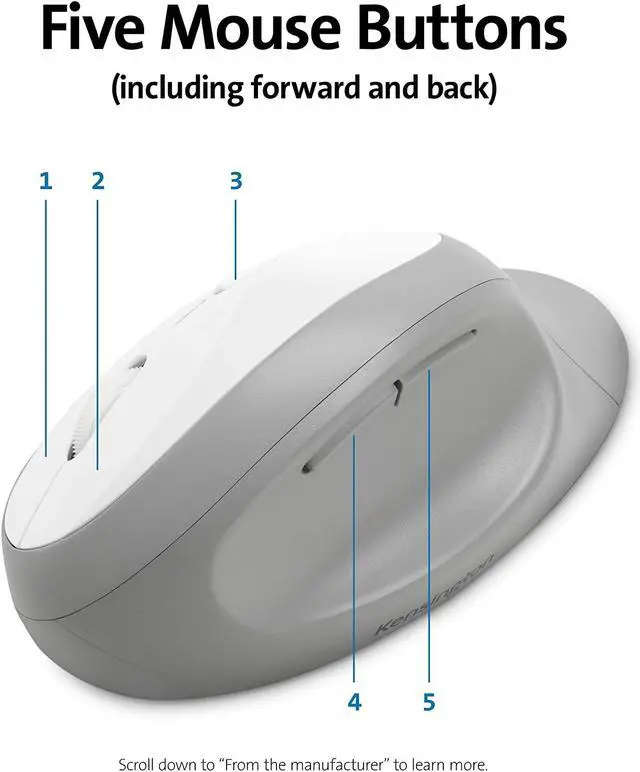 Alt view image 7 of 7 - Kensington Pro Fit Ergonomic Wireless Keyboard and Mouse - Grey (K75407US)
