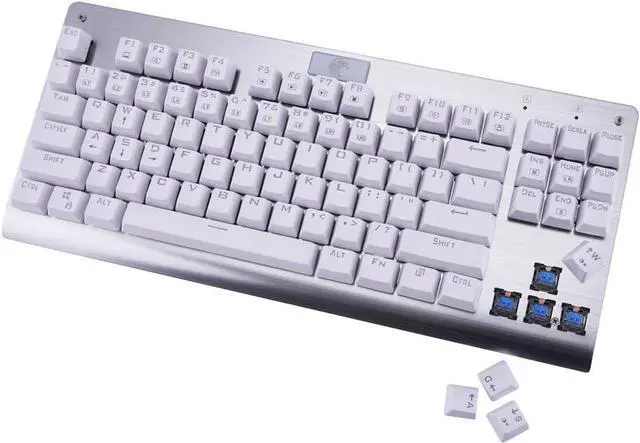 Alt view image 6 of 6 - Granvela MechanicalEagle Z-77 75% Mechanical Keyboard | Aluminium Panel | Clicky Blue Switches | Rainbow LED Backlit | N-Key Rollover | 87-Key Tenkeyless | Hot Swappable |Spare Switches Included