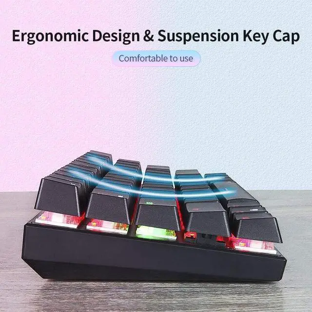 Alt view image 5 of 5 - CK62 6 Keys Mechanical Keyboard USB Wired Dual Mode Gaming Keyboard Black with OU Red Switches