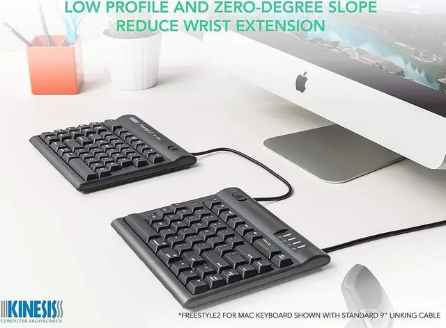 Alt view image 4 of 7 - Kinesis USB Freestyle2 Keyboard for Mac (20" Extended Separation)