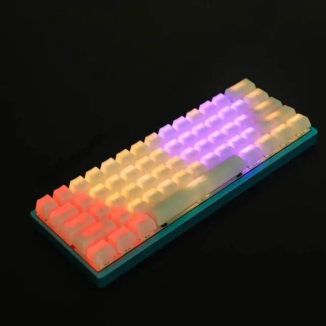 Main image of YMDK 1.5mm ABS 108 87 61 ANSI ISO Blank Milk Fog OEM Profile Shine Through Keycap for RGB MX Mechanical Keyboard GK61 (61 ANSI)(Only Keycap)