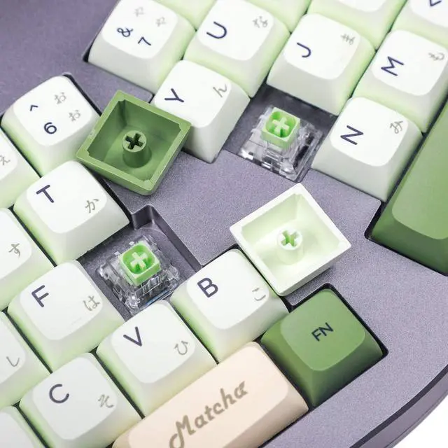Alt view image 4 of 6 - Matcha Dye Sub ZDA PBT Keycap Similar to XDA Japanese Korean Russian for MX Keyboard 104 87 61 Melody 96 KBD75 ID80 GK64 Tada68（Only Keycap） (Matcha Korean Base Kit)