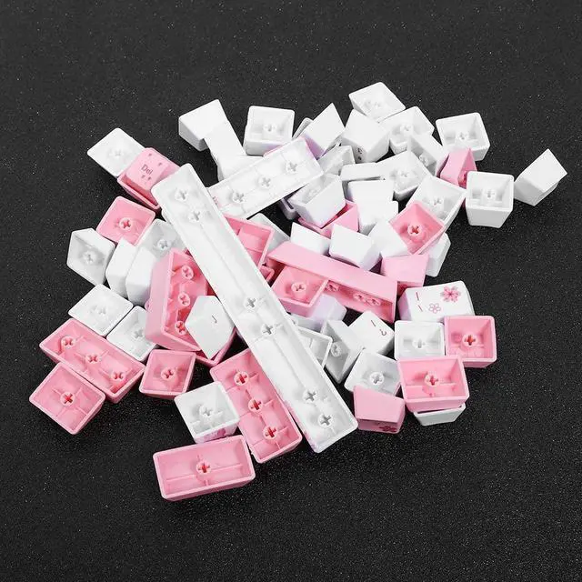 Alt view image 7 of 7 - 73PCs Sublimation Keycaps PBT Mechanical Keyboard Accessory PC Parts with Cute Pattern,Universal for Mechanical Keyboard(6064 Blossom)