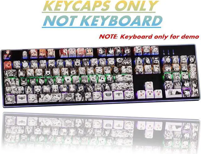 Alt view image 2 of 6 - Anime Keycaps 60 Percent, 108 Japanese Keycaps Full Set 87 Kawaii Key Cap Cover of 5-Side Dye Sublimation OEM Profile for Cherry Mx Gateron Kailh Switch Ducky one 2 Mini/Anne pro 2 Keyboard DIY