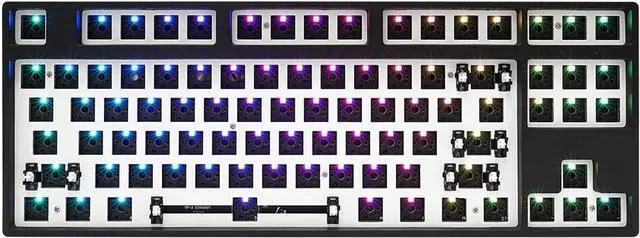Main image of KPREPUBLIC gk87 hot swappable 80% Custom Mechanical Keyboard Kit Support RGB Switch LEDs Type c has Software programmable Balck White case (GK87 Black Case Kit x1)