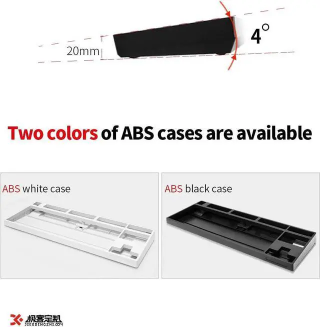 Alt view image 3 of 7 - KPREPUBLIC gk87 hot swappable 80% Custom Mechanical Keyboard Kit Support RGB Switch LEDs Type c has Software programmable Balck White case (GK87 Black Case Kit x1)