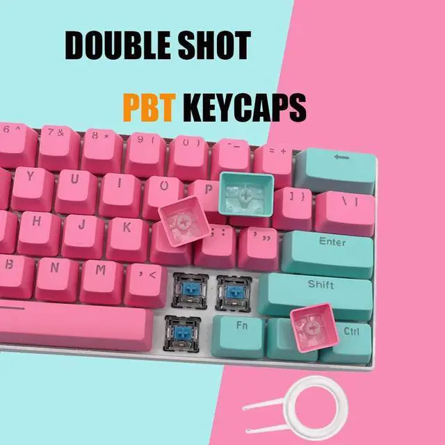 Alt view image 3 of 5 - Guffercty kred 61 Keycaps 60 Percent Miami Keycaps Set PBT Keycap Backlit OEM Profile with Key Puller for Cherry MX Switches Mechanical Gaming Keyboard (Miami)