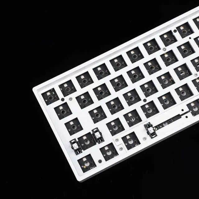 Alt view image 4 of 7 - YMDK GH60 GK61 RGB Hot Swap Independent Driver Tyce-C ANSI Mechanical Keyboard DIY kit Plastic Case CNC Aluminum Case Plate PCB (Plastic White GK61X Wired)