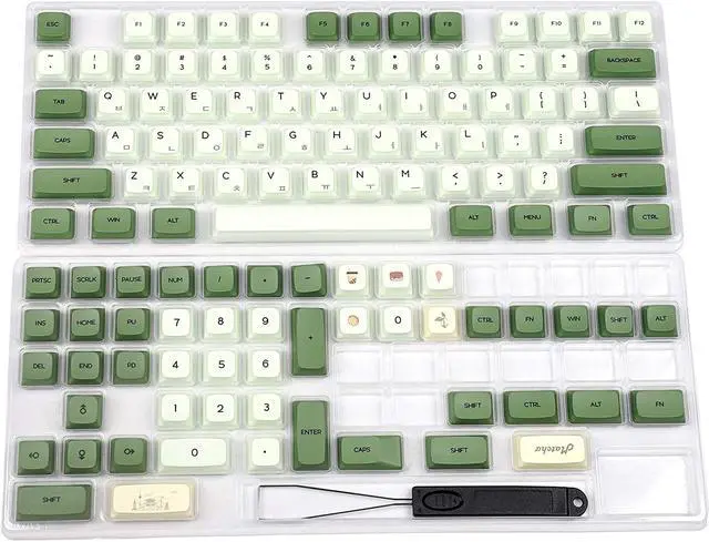 Main image of Matcha Dye Sub ZDA PBT Keycap Similar to XDA Japanese Korean Russian for MX Keyboard 104 87 61 Melody 96 KBD75 ID80 GK64 Tada68（Only Keycap） (Matcha Korean Base Kit)