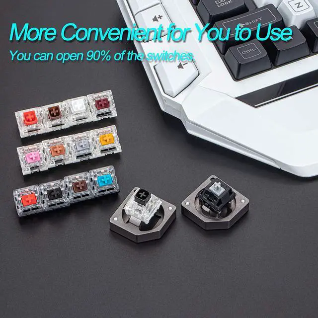 Alt view image 7 of 7 - New Fashion Kingdom Aluminum Alloy Switch Opener Switch Tester Mechanical Keyboard Keycaps Lubricate Aluminum for Cherry Gateron and Kailh switches with Metal Magnet - Gray