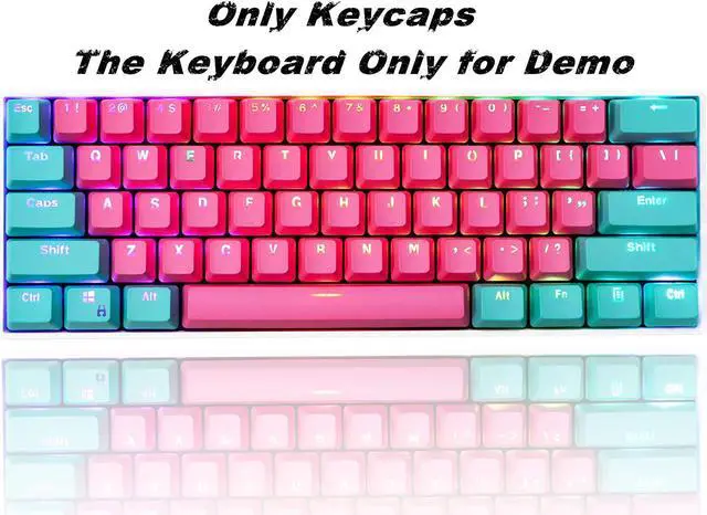 Alt view image 2 of 5 - Guffercty kred 61 Keycaps 60 Percent Miami Keycaps Set PBT Keycap Backlit OEM Profile with Key Puller for Cherry MX Switches Mechanical Gaming Keyboard (Miami)