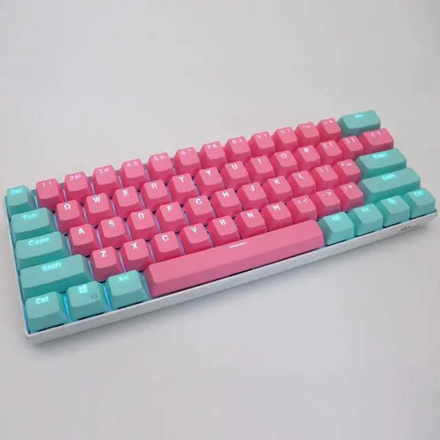 Alt view image 5 of 5 - Guffercty kred 61 Keycaps 60 Percent Miami Keycaps Set PBT Keycap Backlit OEM Profile with Key Puller for Cherry MX Switches Mechanical Gaming Keyboard (Miami)