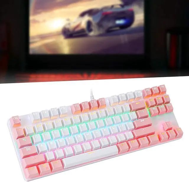 Alt view image 5 of 7 - Mechanical Gaming Keyboard, Gaming Keyboard, Keyboard Mechanical Gaming 87 Key Mixed Light Computer Supplies for Desktop Laptop K100(Style 2)