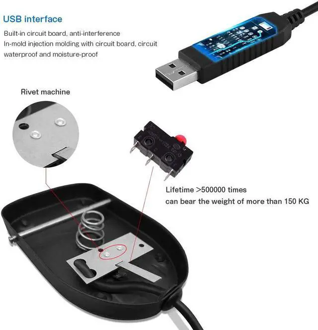 Alt view image 6 of 7 - OLLGEN Metal USB Single Foot Control Action Switch Pedal Free Driver HID for Keyboard Mouse Game PC Laptop (Black)