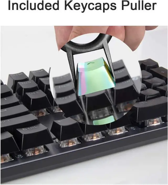 Alt view image 3 of 6 - Fitlink Stainless Steel Metal Keycaps with Key Puller for Mechanical Keyboard Cherry Mx Switch(Direction Keys,Colorful)