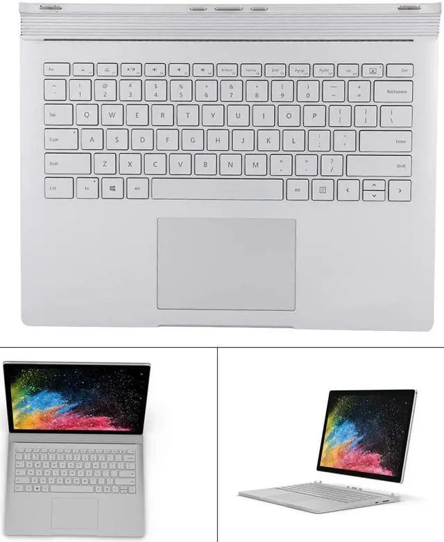 Alt view image 2 of 7 - Multifunctional Keyboard for Surface Book 1 1704 1705, Replacement Silver Keyboard for Notebook Laptop, Portable Keyboard with Good Compatibility, Sensitive to Touch