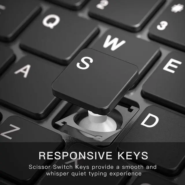 Alt view image 4 of 7 - Wireless Keyboard,J JOYACCESS Full Size and Thin Rechargeable Keyboard Wireless for Laptop,Computer,Desktop,PC,Surface,Smart TV and Windows,Black and Gray