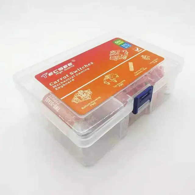 Alt view image 7 of 7 - Tecsee Purple Panda PME Material Linear Keyboard Switches | Cherry-Style | Mechanical Gaming Keyboards | Long Stem | Plate Mounted | SMD 5 Pin RGB Switches for Backlit Keyboard (Carrot 90)