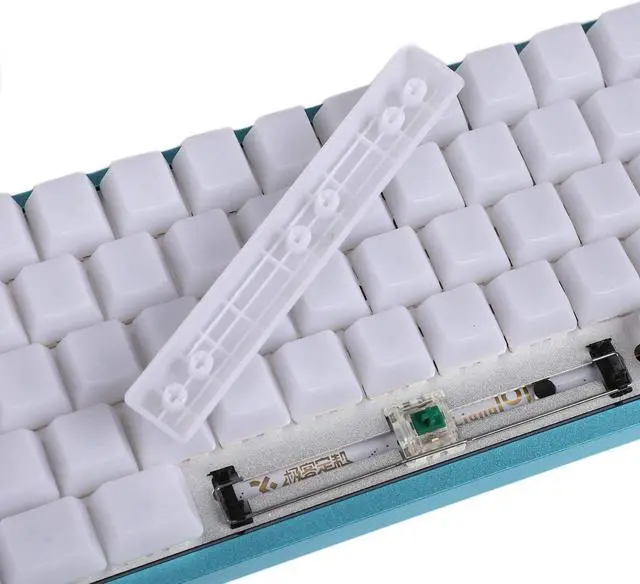 Alt view image 3 of 3 - YMDK 1.5mm ABS 108 87 61 ANSI ISO Blank Milk Fog OEM Profile Shine Through Keycap for RGB MX Mechanical Keyboard GK61 (61 ANSI)(Only Keycap)