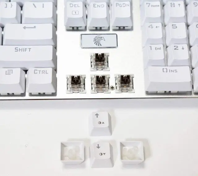 Alt view image 7 of 7 - HUO JI E-Yooso Z-88 RGB Mechanical Gaming Keyboard, Brown Switch - Tactile & Slightly Clicky, Programmable RGB Backlit, Water Resistant, 104 Keys Anti-Ghosting for Mac PC, Silver and White