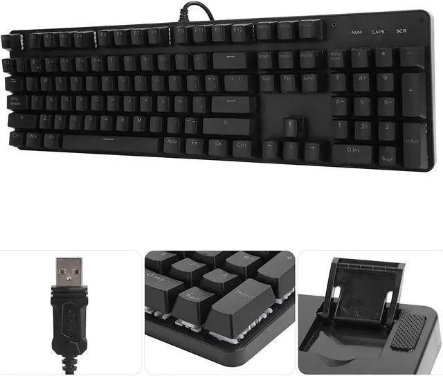 Alt view image 5 of 7 - eboxer-1 Gaming Keyboard, USB Wired Keyboard with RGB Rainbow Backlit, 104?Key Spanish Keyboard with Ñ, Mechanical Keyboard with Blue Switch, for Desktop Notebook
